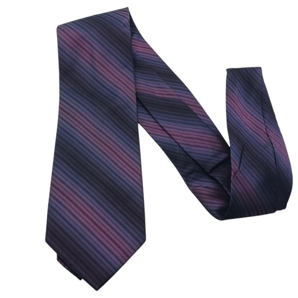 Structure Neckwear Purple Black Business Stripes 60"